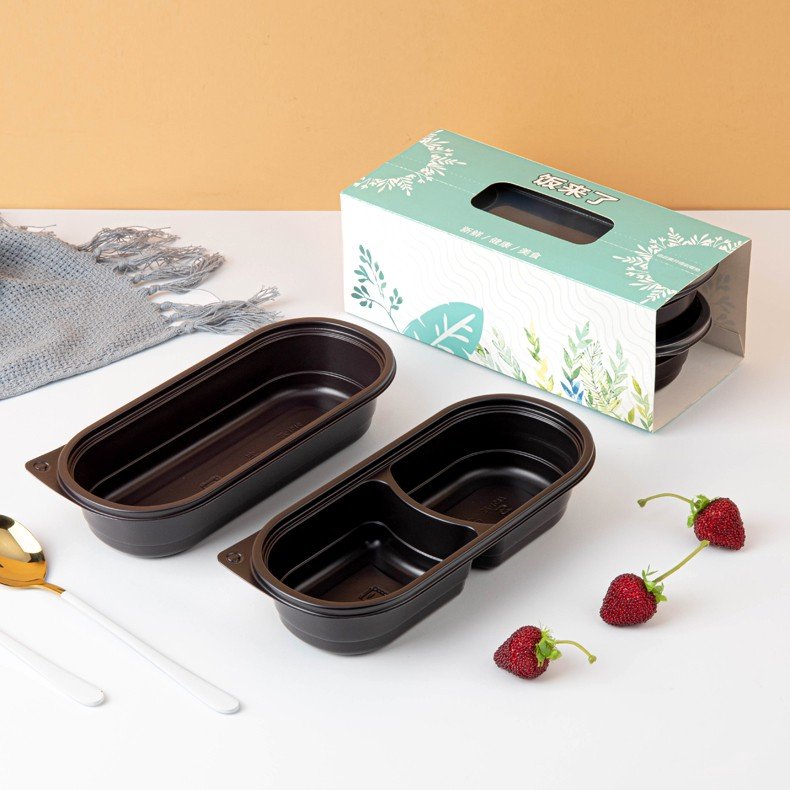 Rectangle long Disposable Plastic Take Away Food Containers With Lids